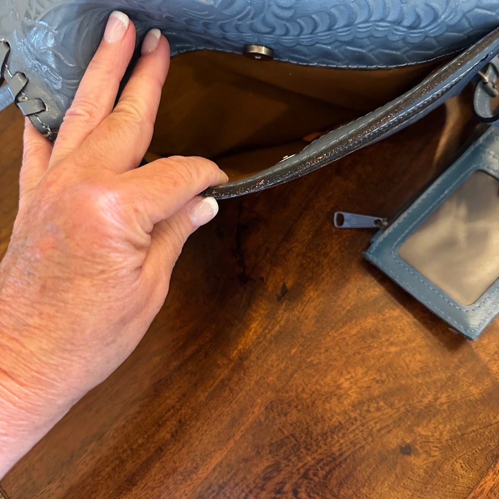 Patricia Nash Blue Embossed Crossbody Bag - Picture 5 of 5